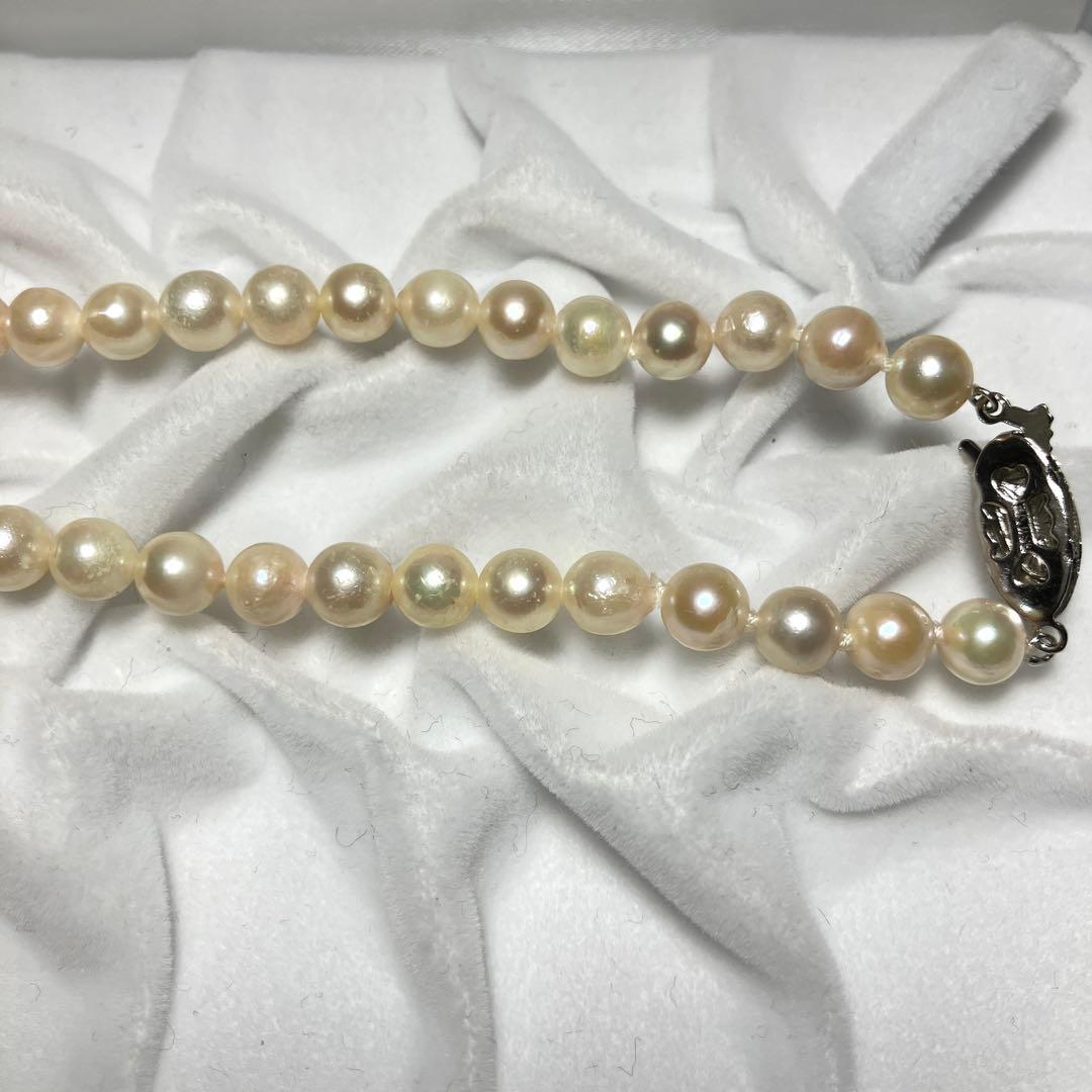 ロング✨ あこや真珠 6-6.5mm パール ネックレス 103.5cm SV