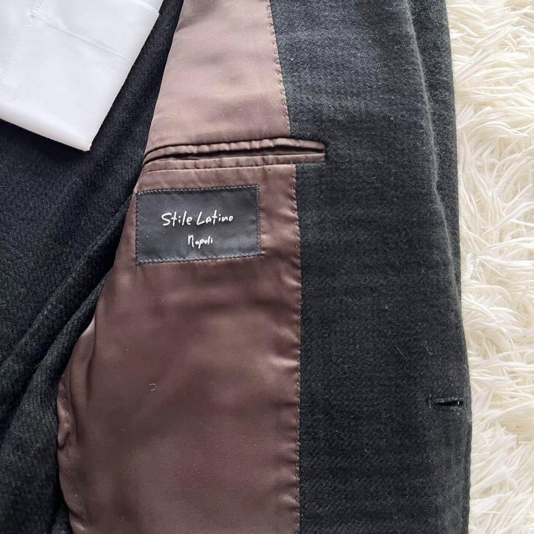 <超高級>STILE LATINO カシミヤ100% グリーン ジャケット 46