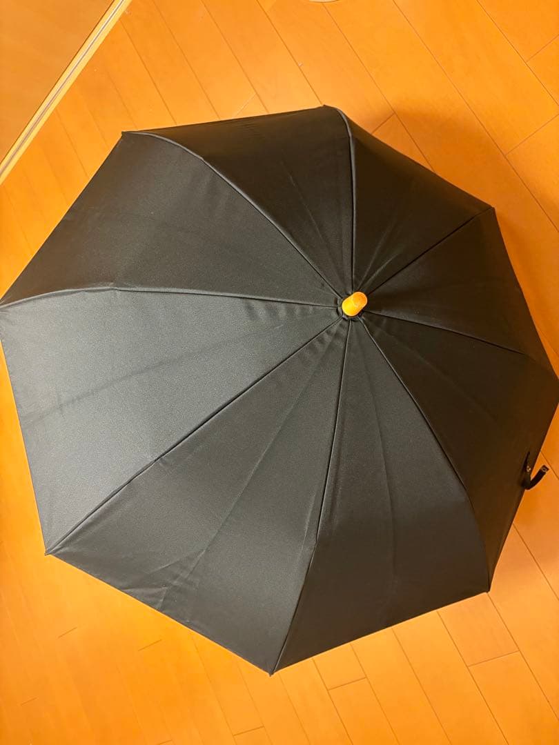 サンバリア100　２段折 無地　黒　木曲がり手元