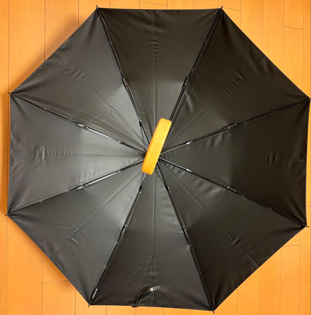 サンバリア100　２段折 無地　黒　木曲がり手元