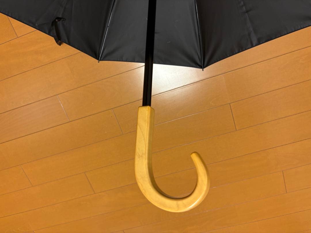 サンバリア100　２段折 無地　黒　木曲がり手元