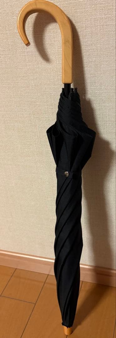 サンバリア100　２段折 無地　黒　木曲がり手元