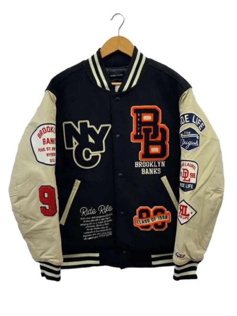 BROOKLYN BANKS スタジャン ネイビー/アイボリー