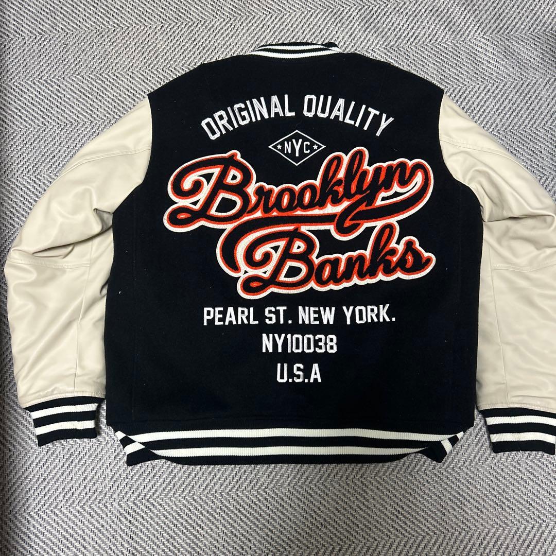 BROOKLYN BANKS スタジャン ネイビー/アイボリー