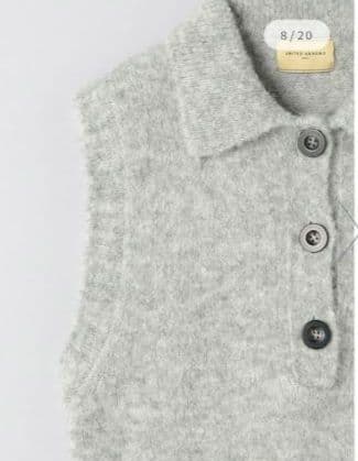 新品タグ付き ユナイテッドアローズ ベスト ニット レイヤード ウール グレー