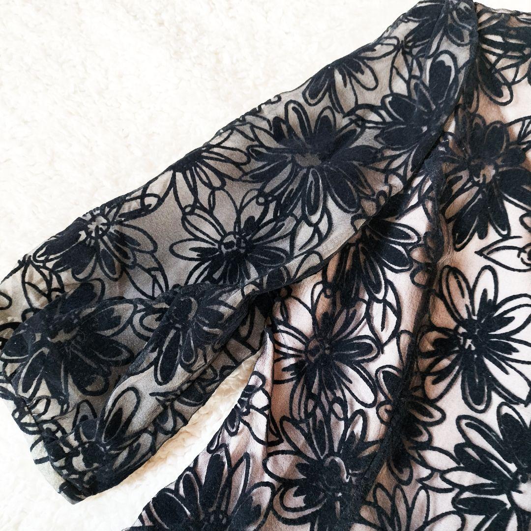 【極美品】エムズグレイシー 7分袖 ワンピース Aライン 花柄 Mサイズ