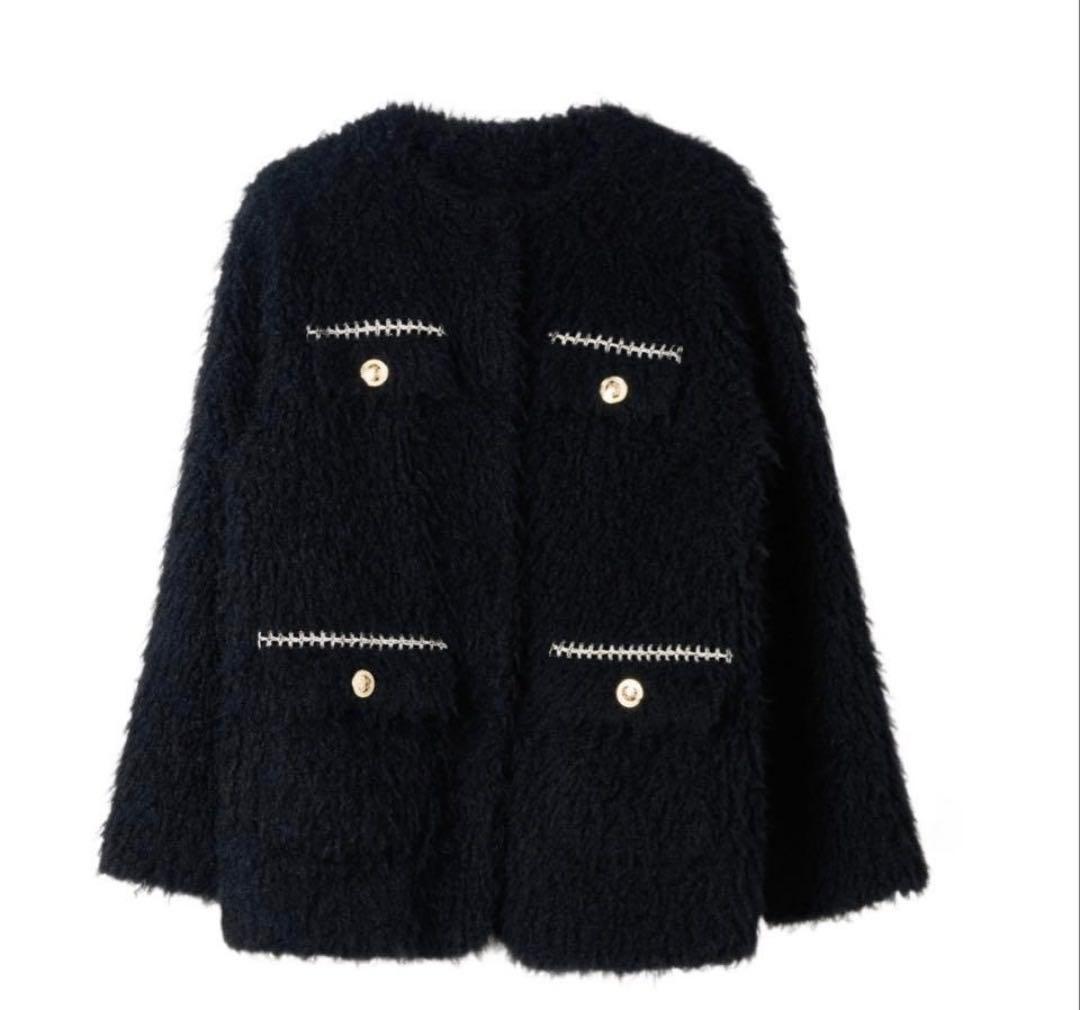  Faux Fur Coat Herlipto Black Sサイズ