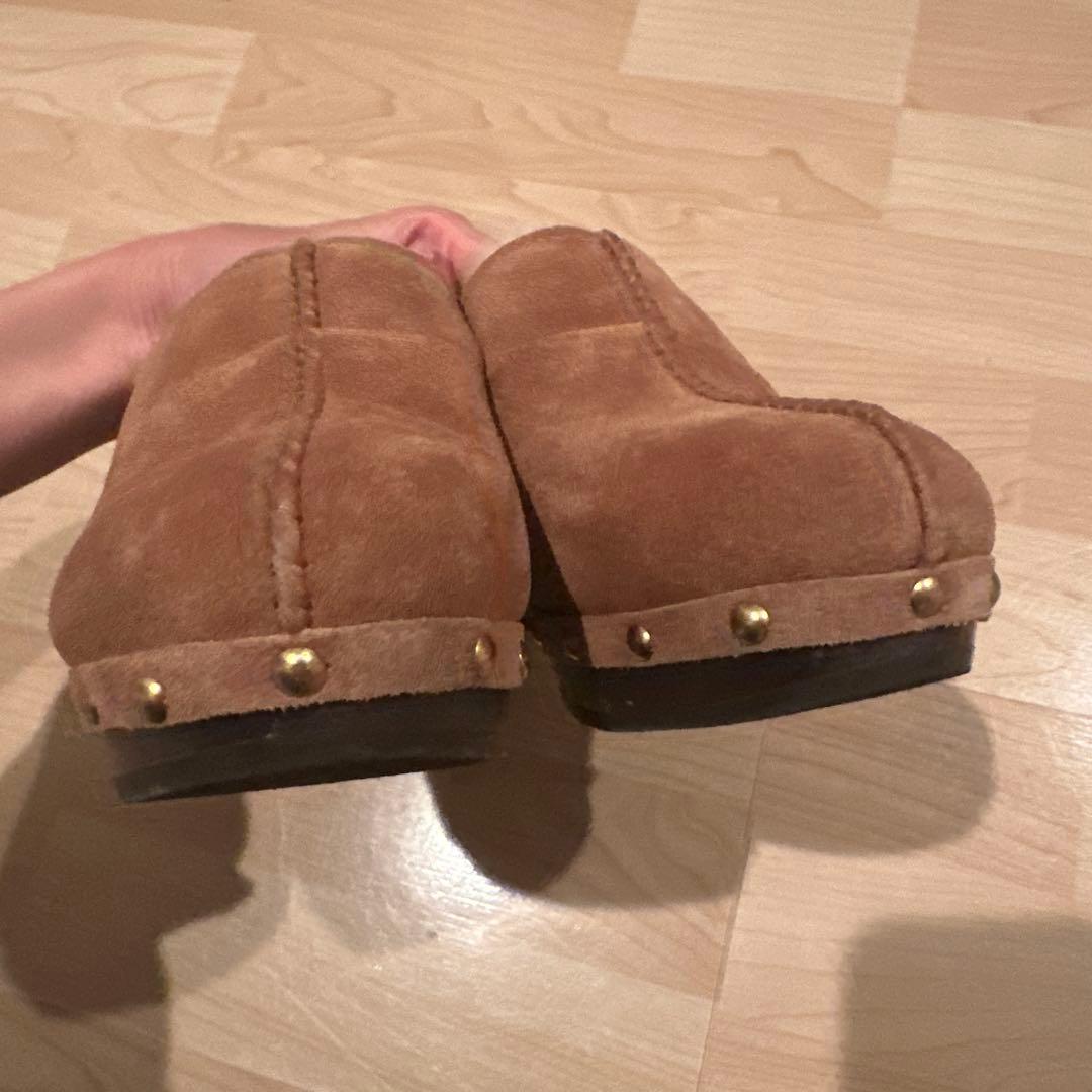 値下げ⭐︎UGG⭐︎アグ⭐︎ブラウンファー⭐︎クロッグサンダル　サボ/ヒール/24cm