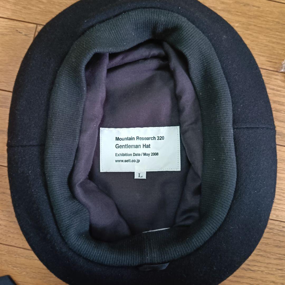 希少缶バッジ付き名作 マウンテンリサーチ ジェントルマンハット 黒 Lサイズ