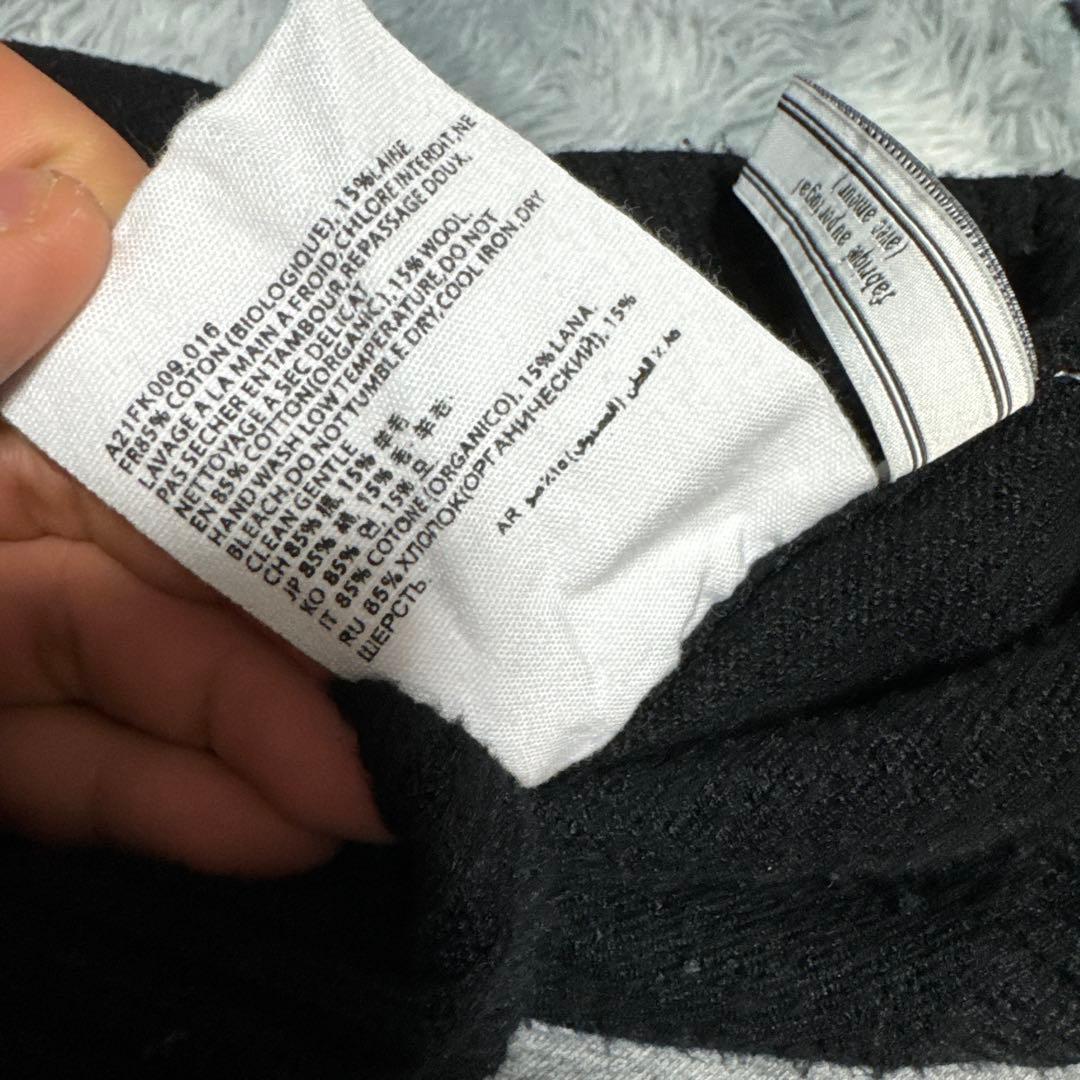 ami 黒 ニットセーター ハート刺繍