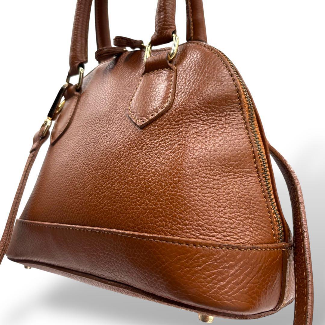 【美品】マルコビアンキーニ　2way ショルダーバッグ　バンド　ブラウン　レザー