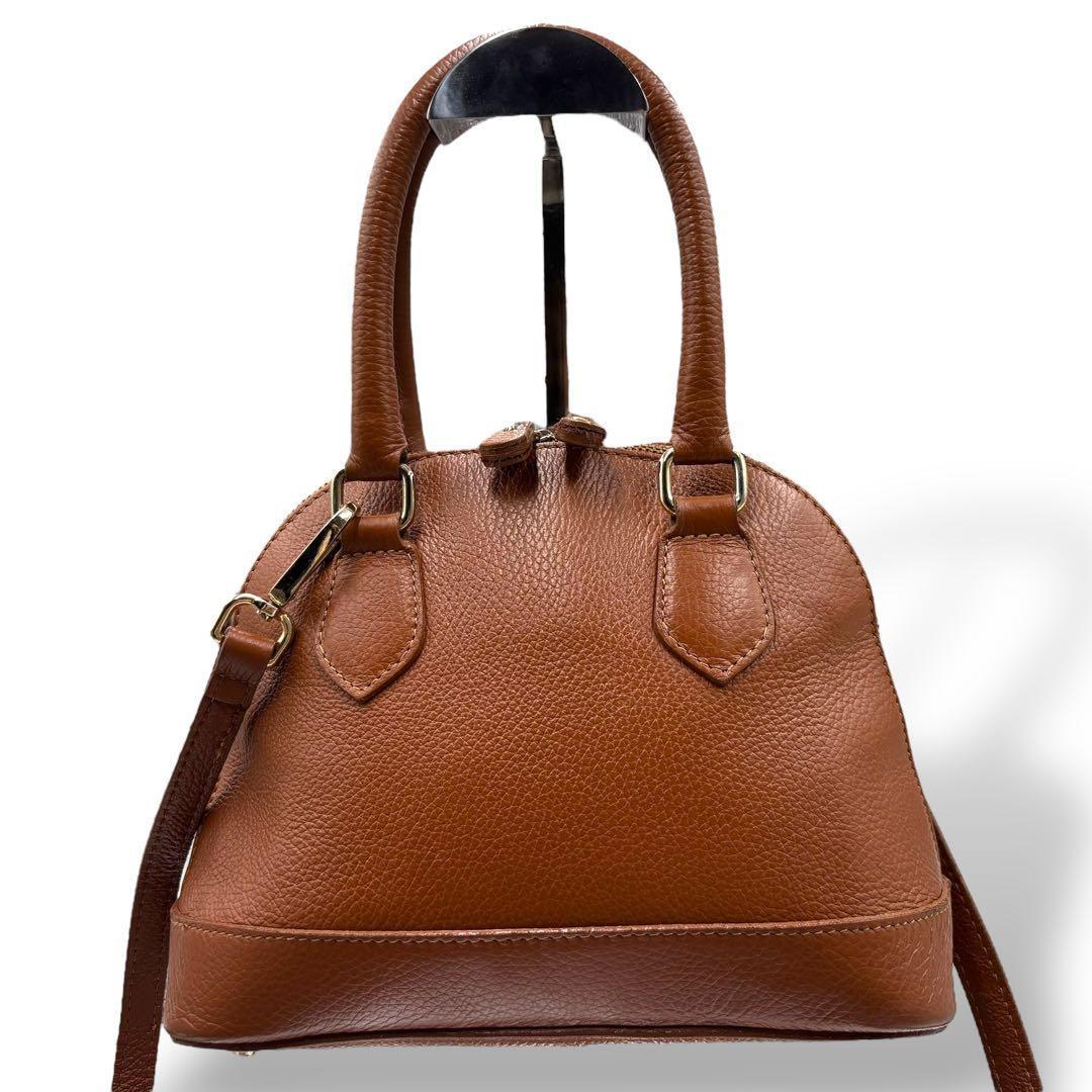 【美品】マルコビアンキーニ　2way ショルダーバッグ　バンド　ブラウン　レザー