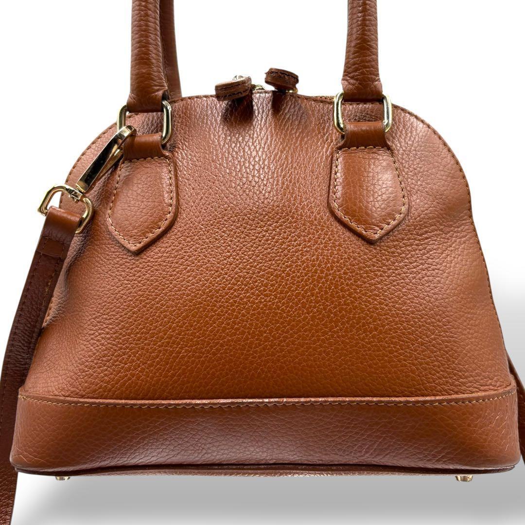 【美品】マルコビアンキーニ　2way ショルダーバッグ　バンド　ブラウン　レザー