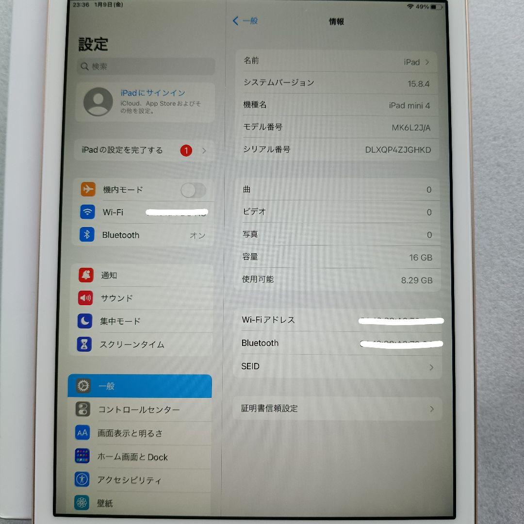 【美品】iPad mini 4 16GB 一式