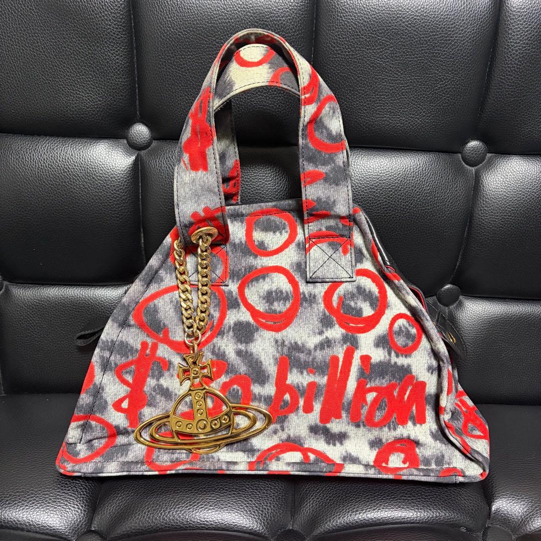 ヴィヴィアンウエストウッド ヤスミン レオパード ハンドバッグ オーブ チャーム