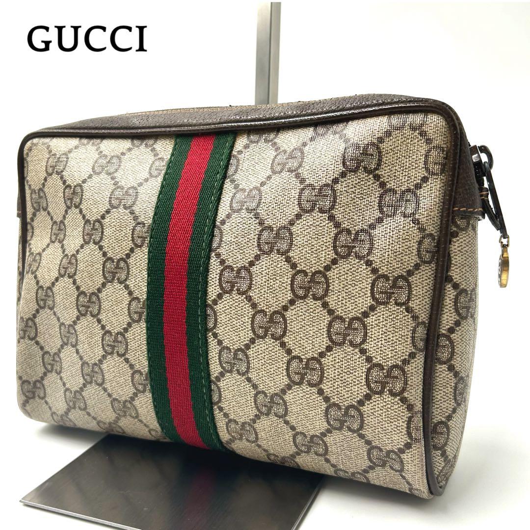 GUCCI グッチ　GG柄　セカンドバッグ　シェリーライン　PVCレザー