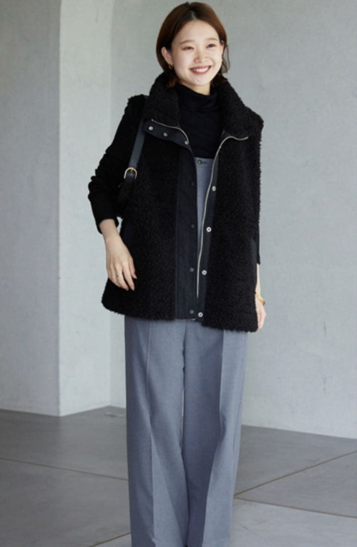 SLOBE ブラック フリース ベスト