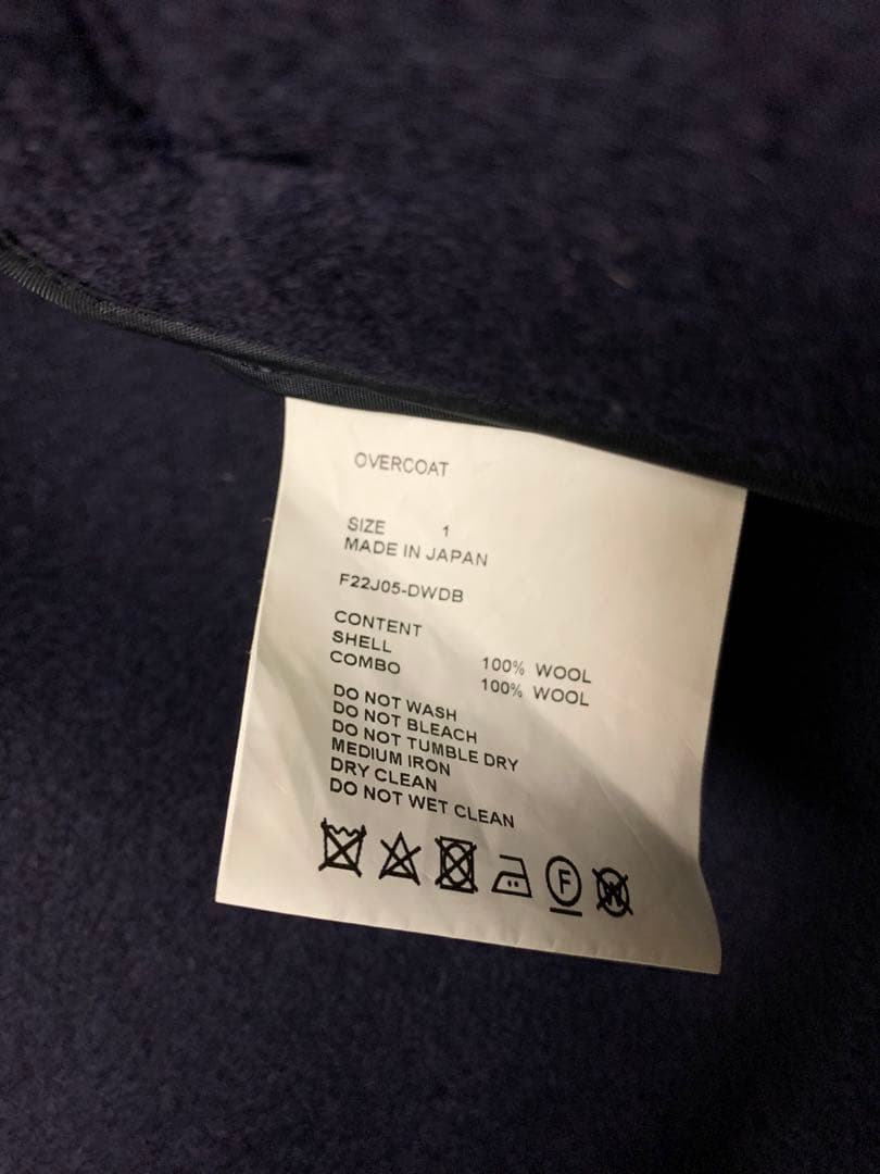 OVERCOAT ノーカラーウールジャケット　S
