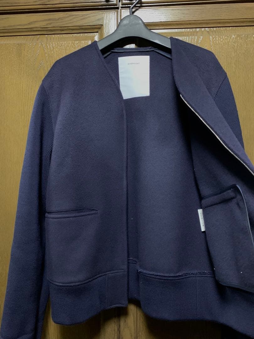 OVERCOAT ノーカラーウールジャケット　S