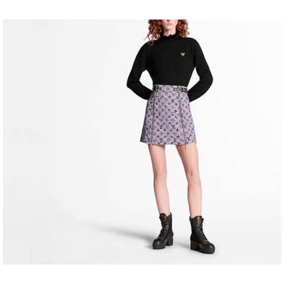 ✨未使用✨ルイヴィトン ツイード　ミニスカート　ダブルジップ　ピンクパープル