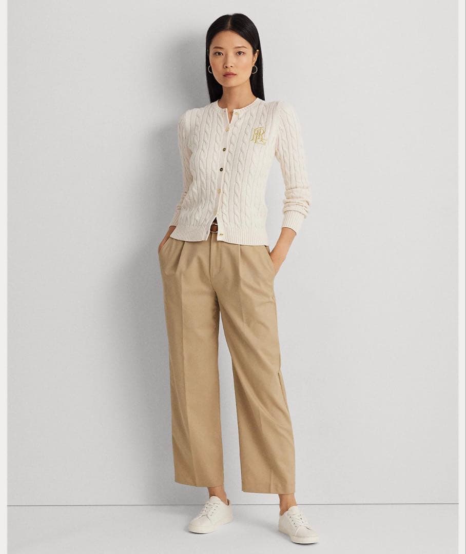 LAUREN RALPH LAUREN ケーブルニット コットン カーディガン