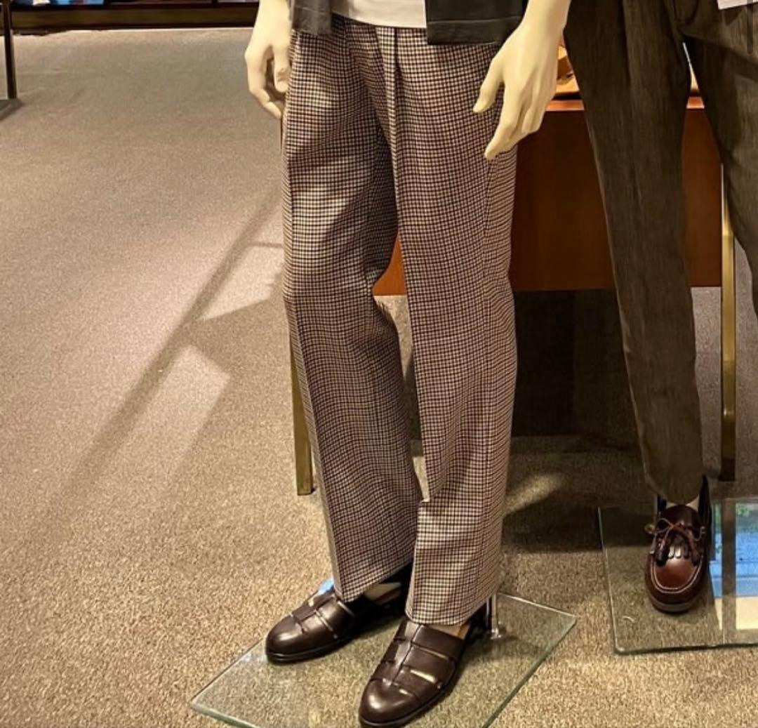 BEAMSFガンクラブチェック2アウトプリーツスラックス