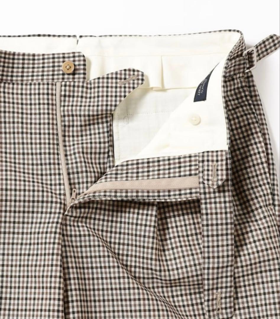 BEAMSFガンクラブチェック2アウトプリーツスラックス