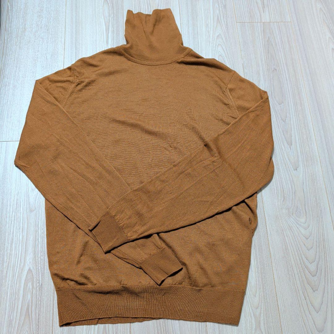 JOHNSMEDLEY　30Gウールタートルネック　M テラコッタ