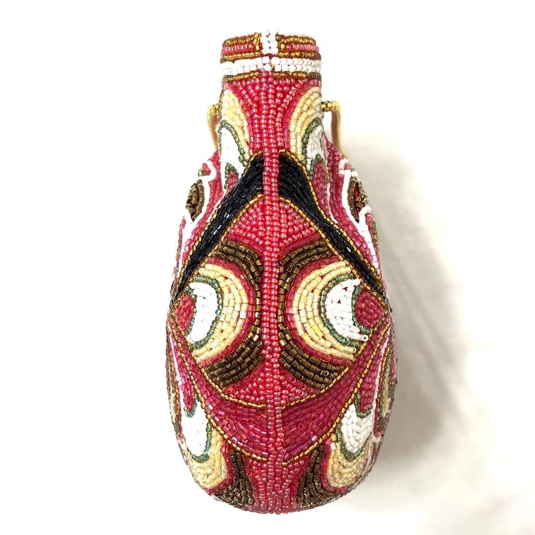 極美品 LUMY ルミー はしもと ビーズ 総ビーズ パーティバッグ 皇室