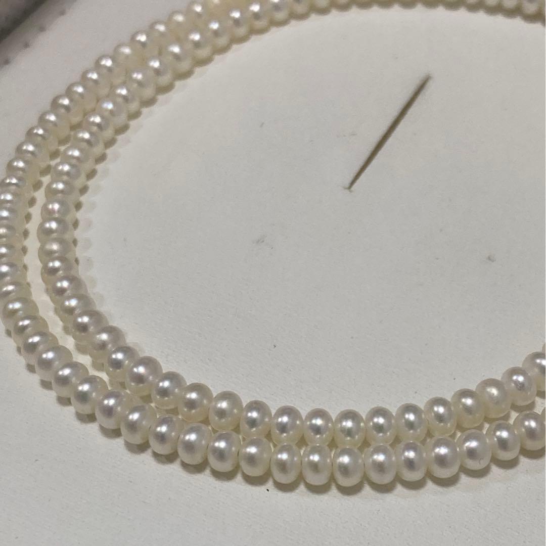 パールネックレス　本真珠　淡水パール　ベビーパール　k18 18金 真珠 未使用