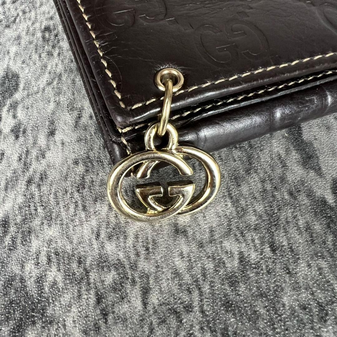 GUCCI グッチシマ インターロッキングG チャーム レザー 長財布