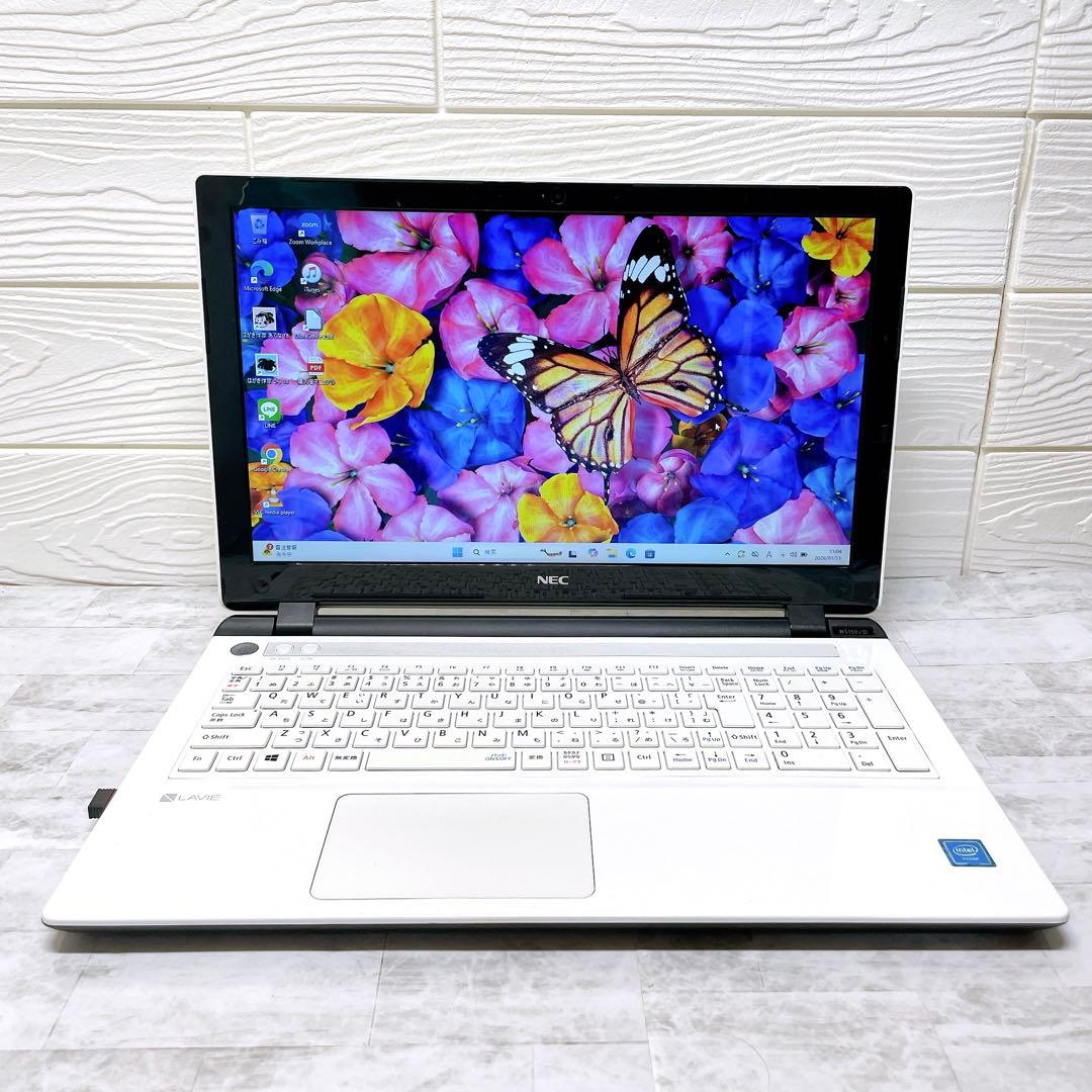美品❤高速起動 NEC SSD Win11 ノートパソコン DVD カメラ