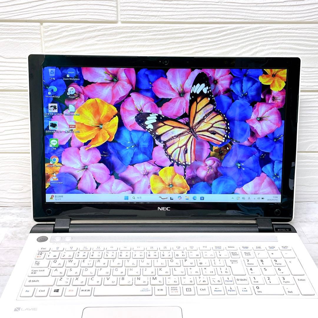 美品❤高速起動 NEC SSD Win11 ノートパソコン DVD カメラ