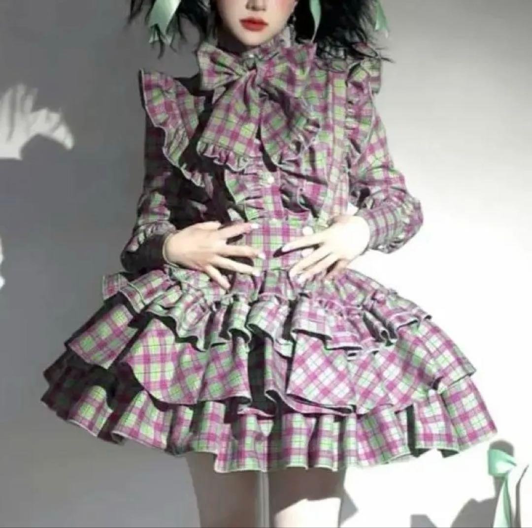 CATCOCOONクラシカルドール 長袖 セットアップ グリーンチェック