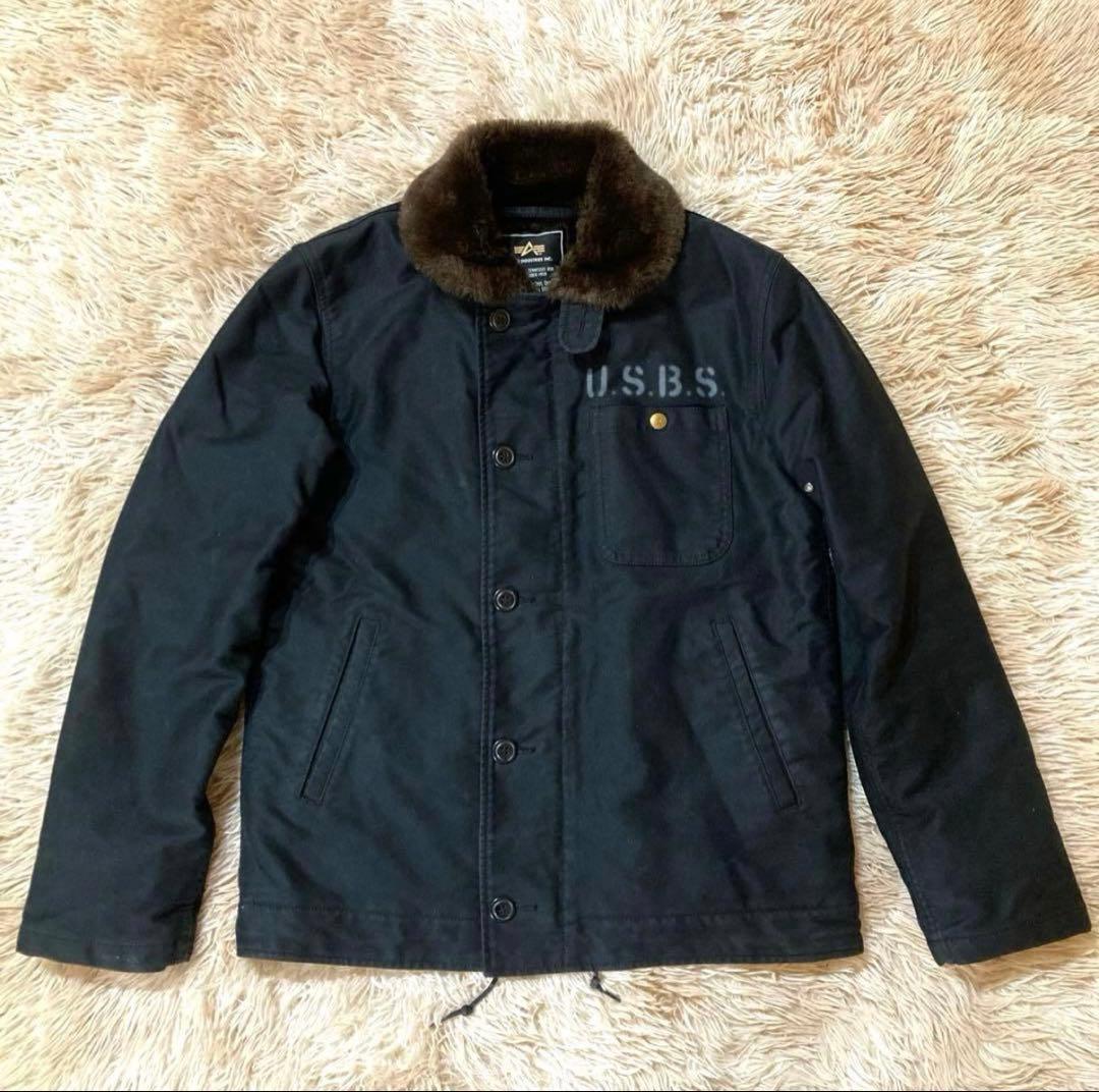 アルファインダストリーズ　 N-1 デッキジャケット　ブラック　L 胸ポケット