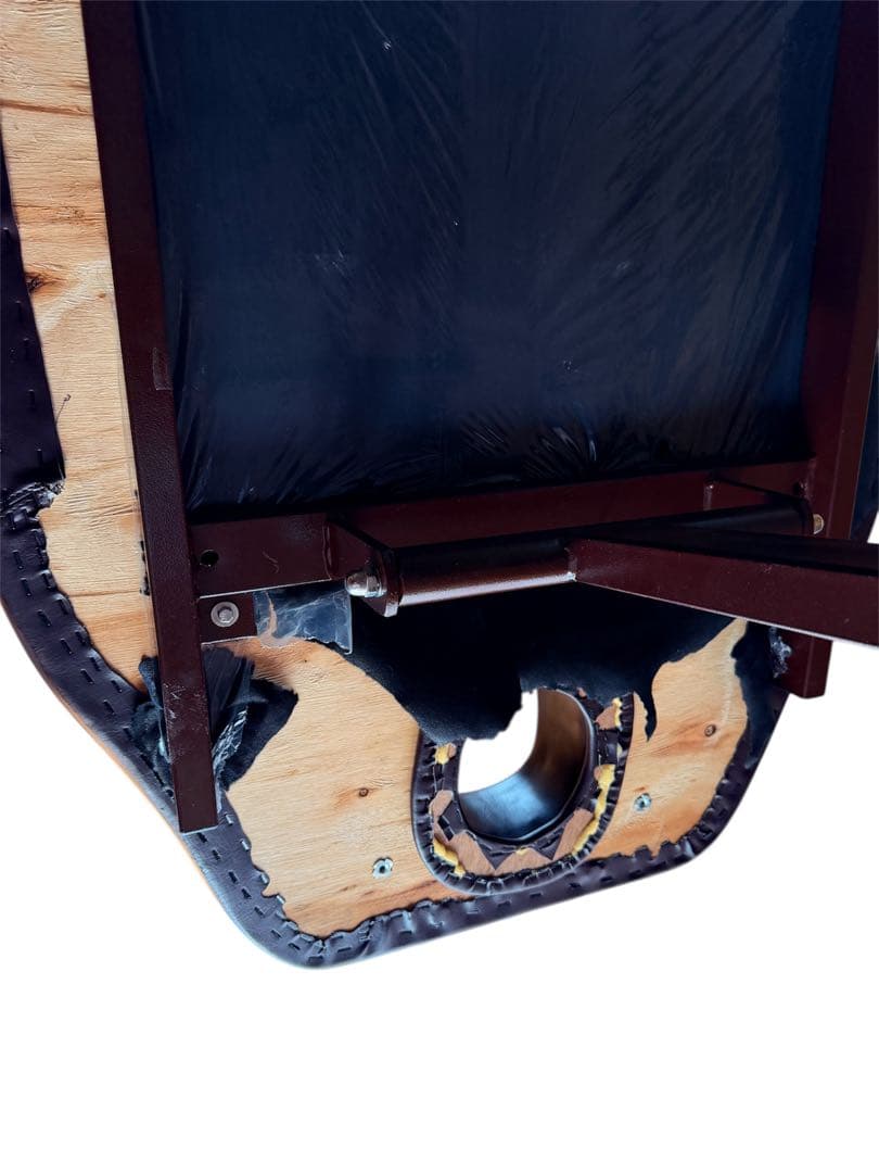 エステ 昇降ベッド 手動 有孔 ブラウン 整体 マッサージ 付属品多数