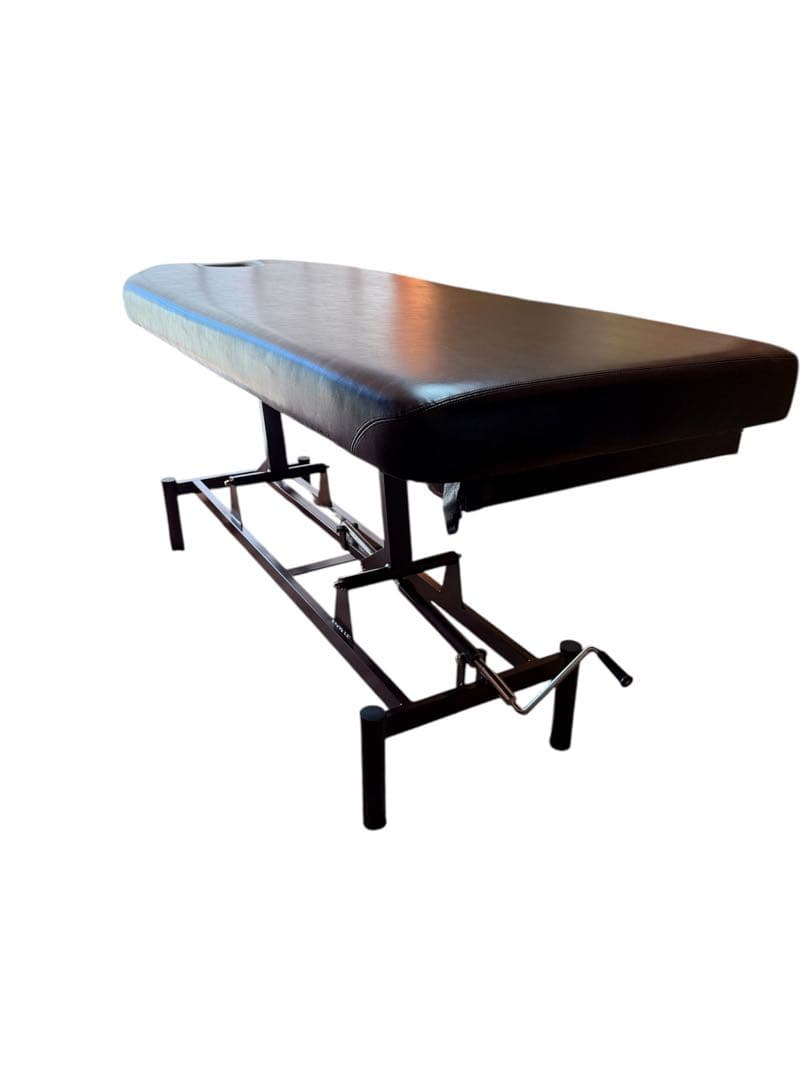 エステ 昇降ベッド 手動 有孔 ブラウン 整体 マッサージ 付属品多数