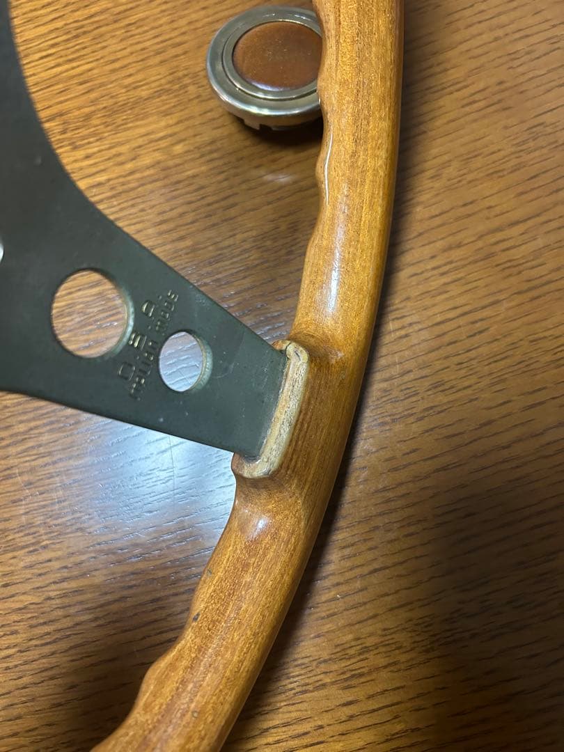 オバ ウッド ステアリング 35パイ 美品 ハンドル 当時物 旧車 オバハン