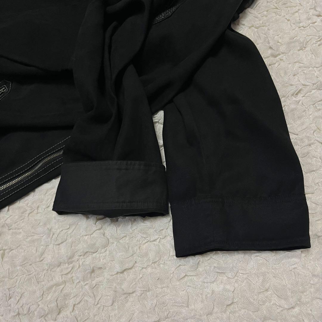 希少46サイズ4L【23区】黒 スエード風 ワンピース チュニック ストレッチ