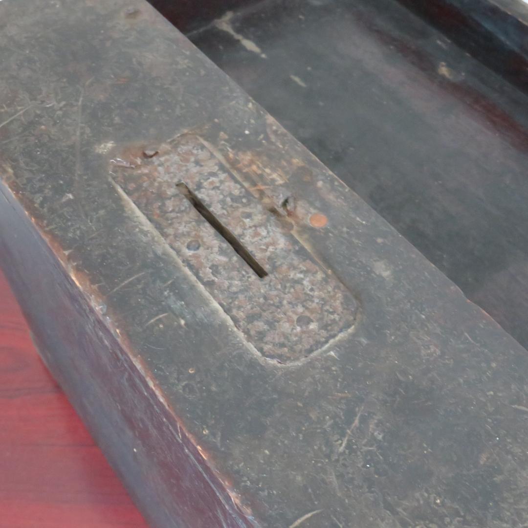銭函 木箱 江戸 明治 男前インテリア 貯金箱 小物入れ 珍品