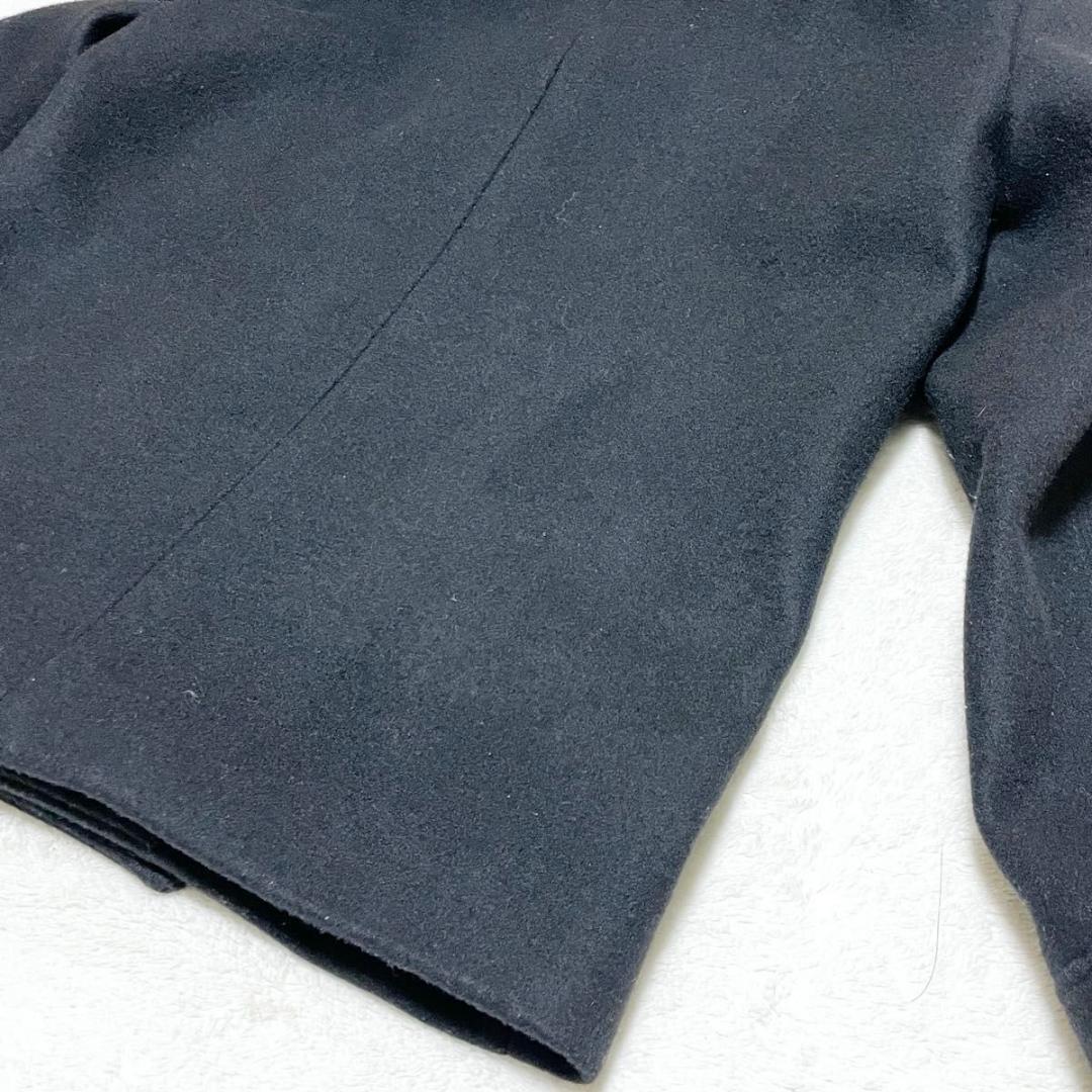 ジュンハシモト Pコート ロングジップ カシミア混 フード付き サイズM