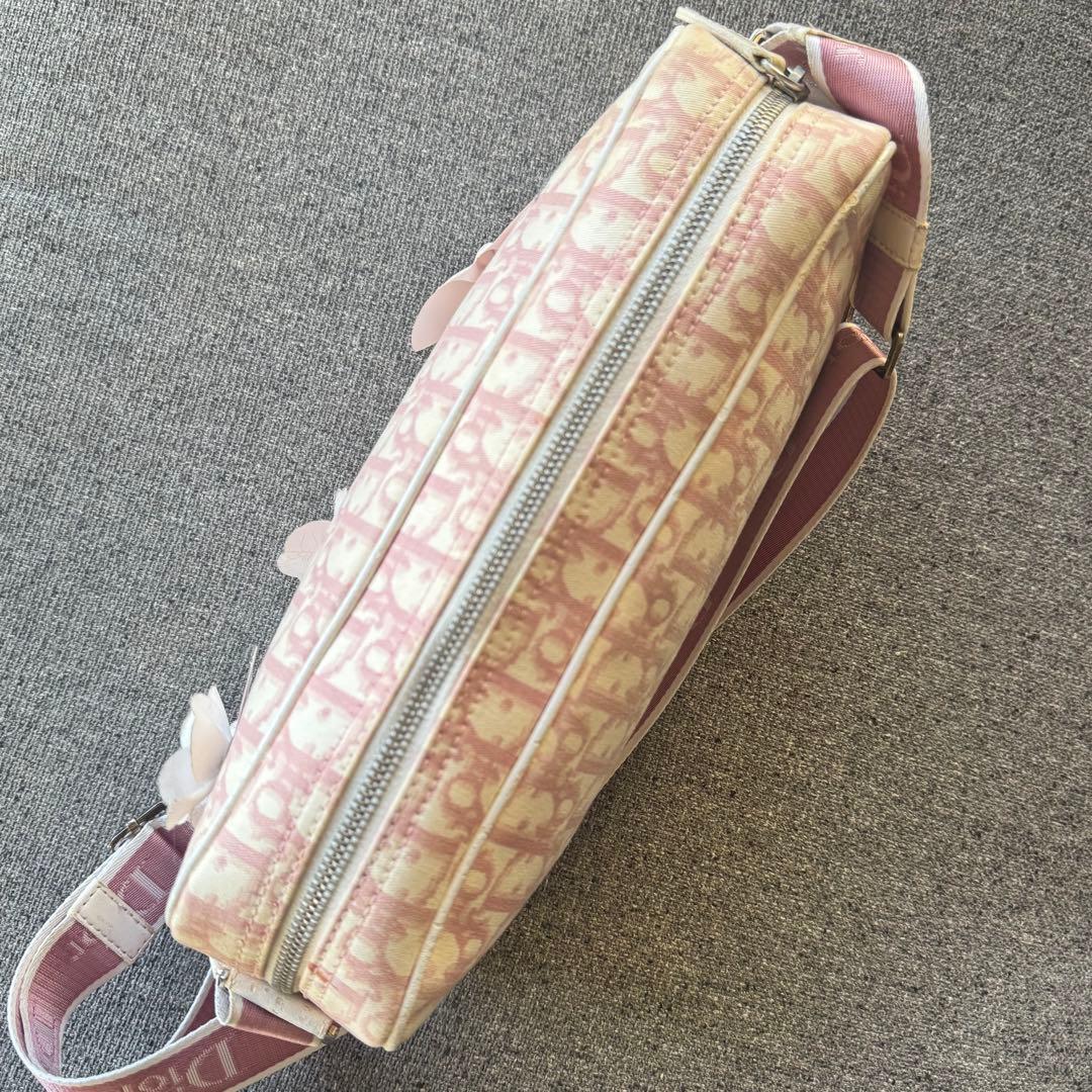 クリスチャンディオール　トロッター　ショルダーバッグ ピンク　フラワー