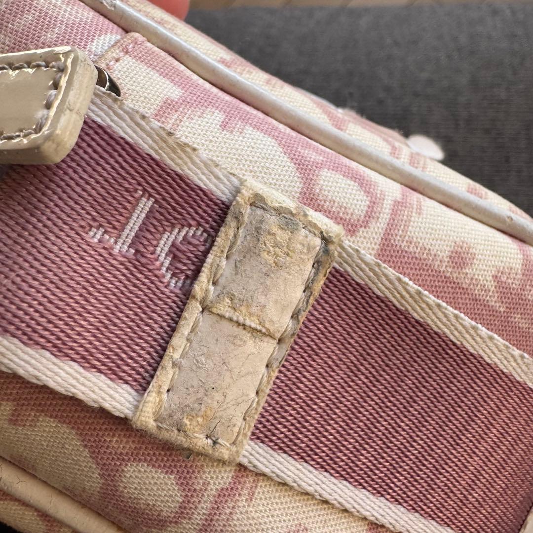 クリスチャンディオール　トロッター　ショルダーバッグ ピンク　フラワー