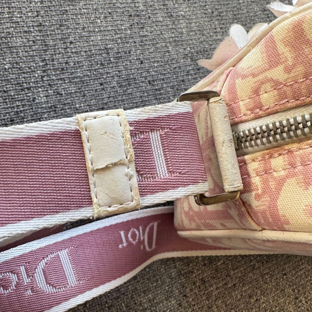 クリスチャンディオール　トロッター　ショルダーバッグ ピンク　フラワー