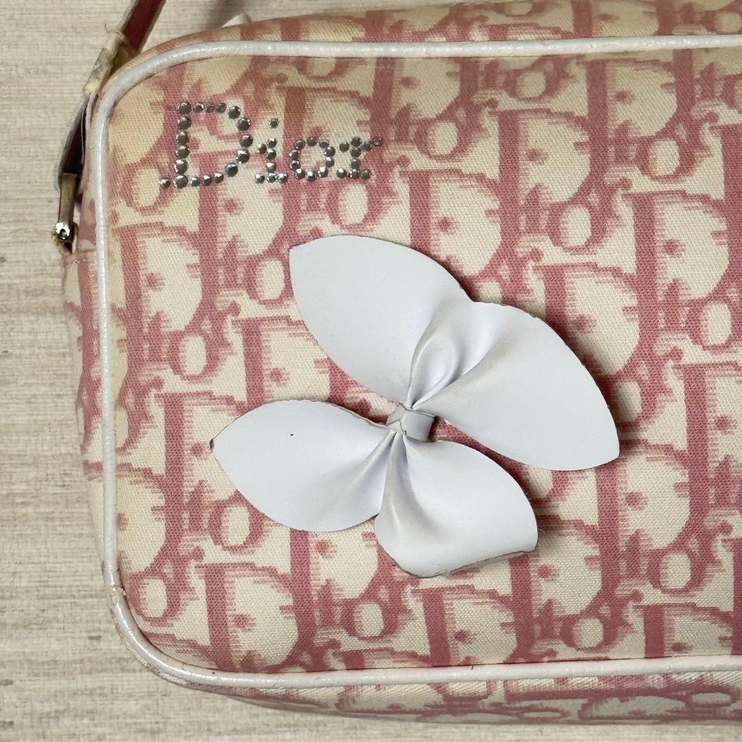 クリスチャンディオール　トロッター　ショルダーバッグ ピンク　フラワー