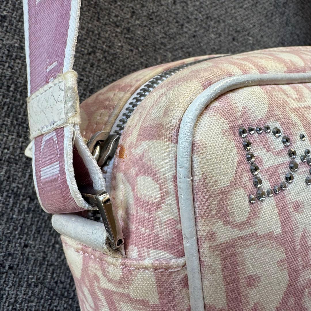 クリスチャンディオール　トロッター　ショルダーバッグ ピンク　フラワー