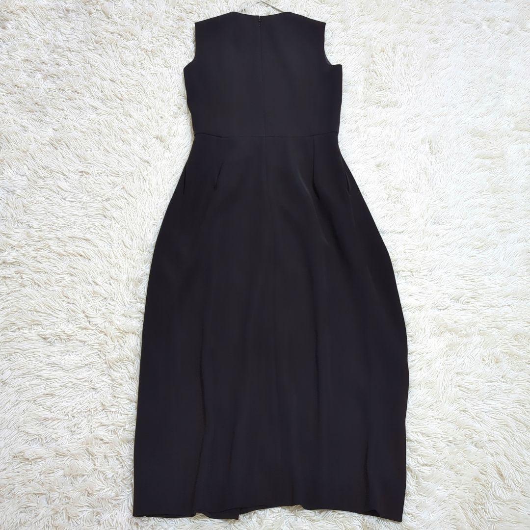 美品 ヨーコチャン 38 近年 マキシドレス コクーンスカートワンピース 黒