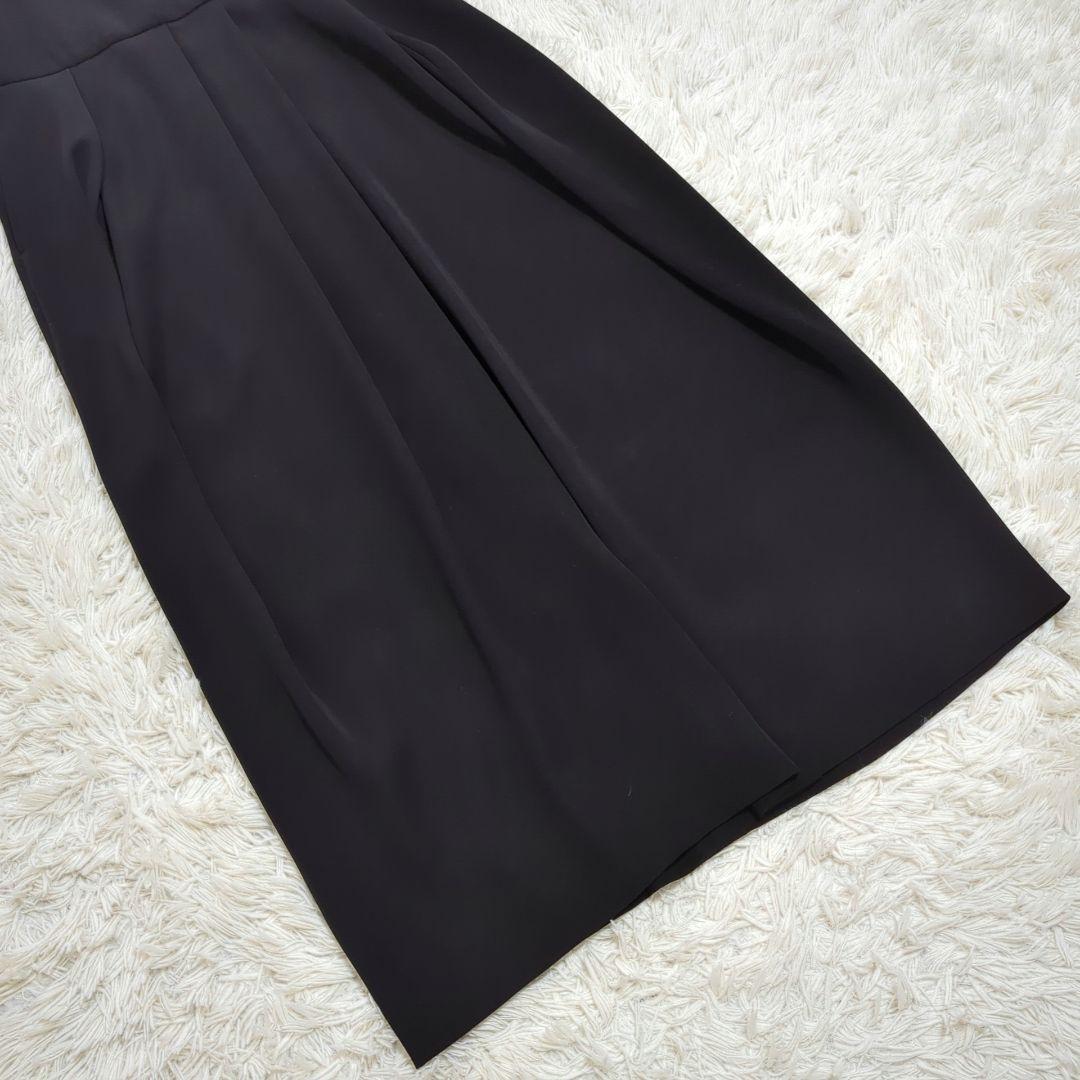 美品 ヨーコチャン 38 近年 マキシドレス コクーンスカートワンピース 黒