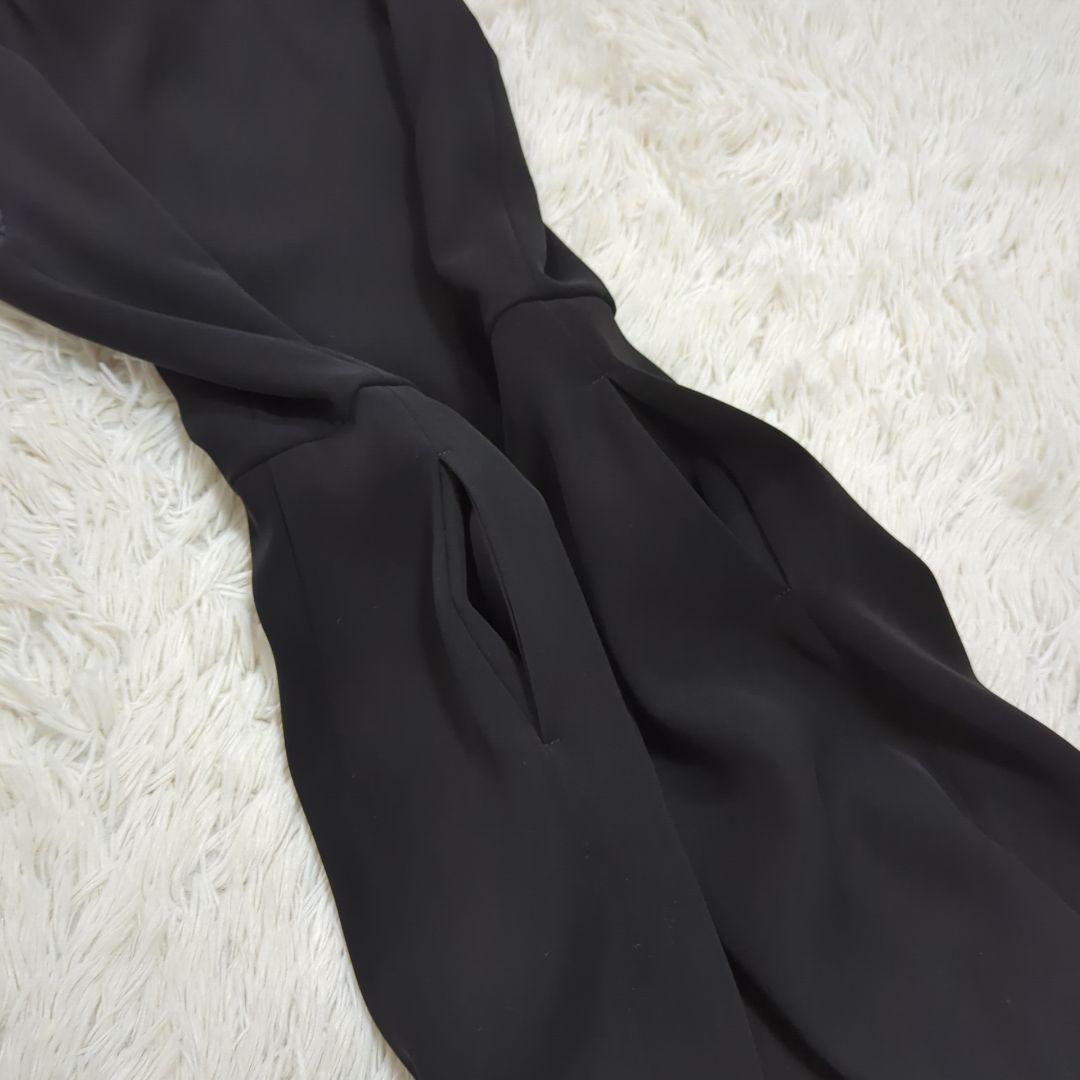 美品 ヨーコチャン 38 近年 マキシドレス コクーンスカートワンピース 黒