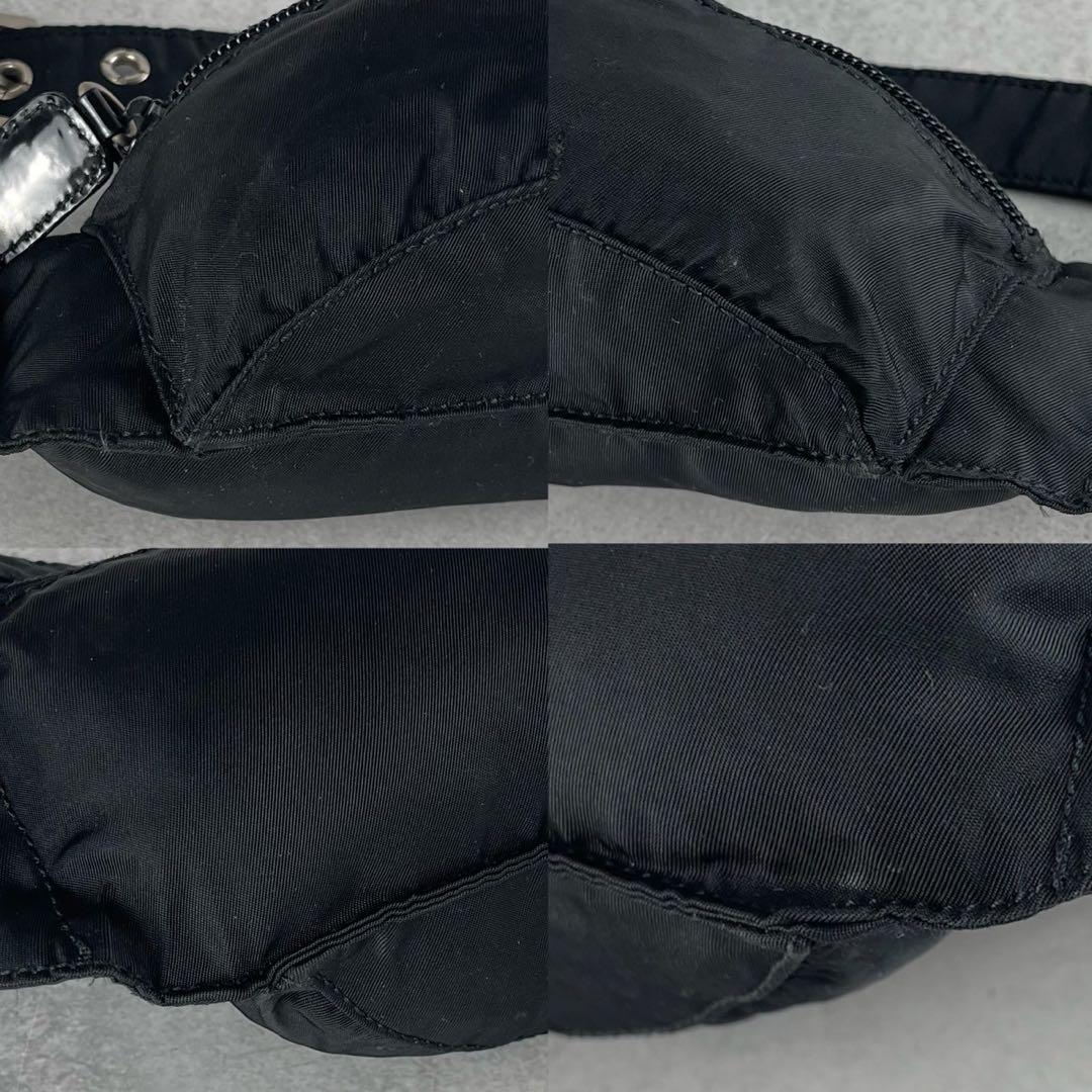 美品✨PRADA ボディーバッグ ショルダー ウエストポーチ 三角ロゴ 黒